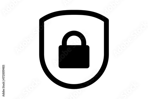 Security icon with a padlock in the middle as antivirus protection – ideal for businesses and social networks