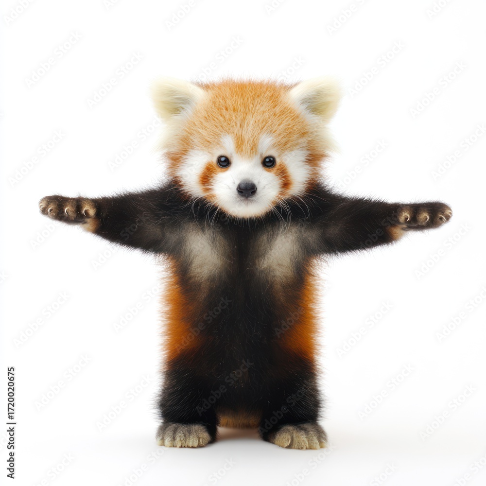 Obraz premium Red panda cub standing