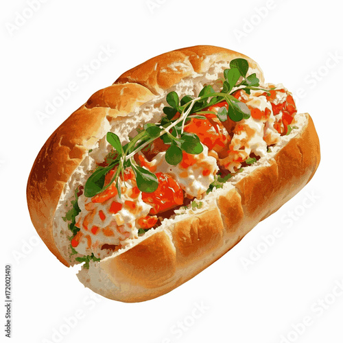 Coastal Catch Lobster Roll isolated watercolor vector illustration svg
