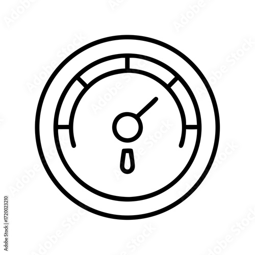 Simple line art illustration of a pressure gauge or meter isolated on transparent background