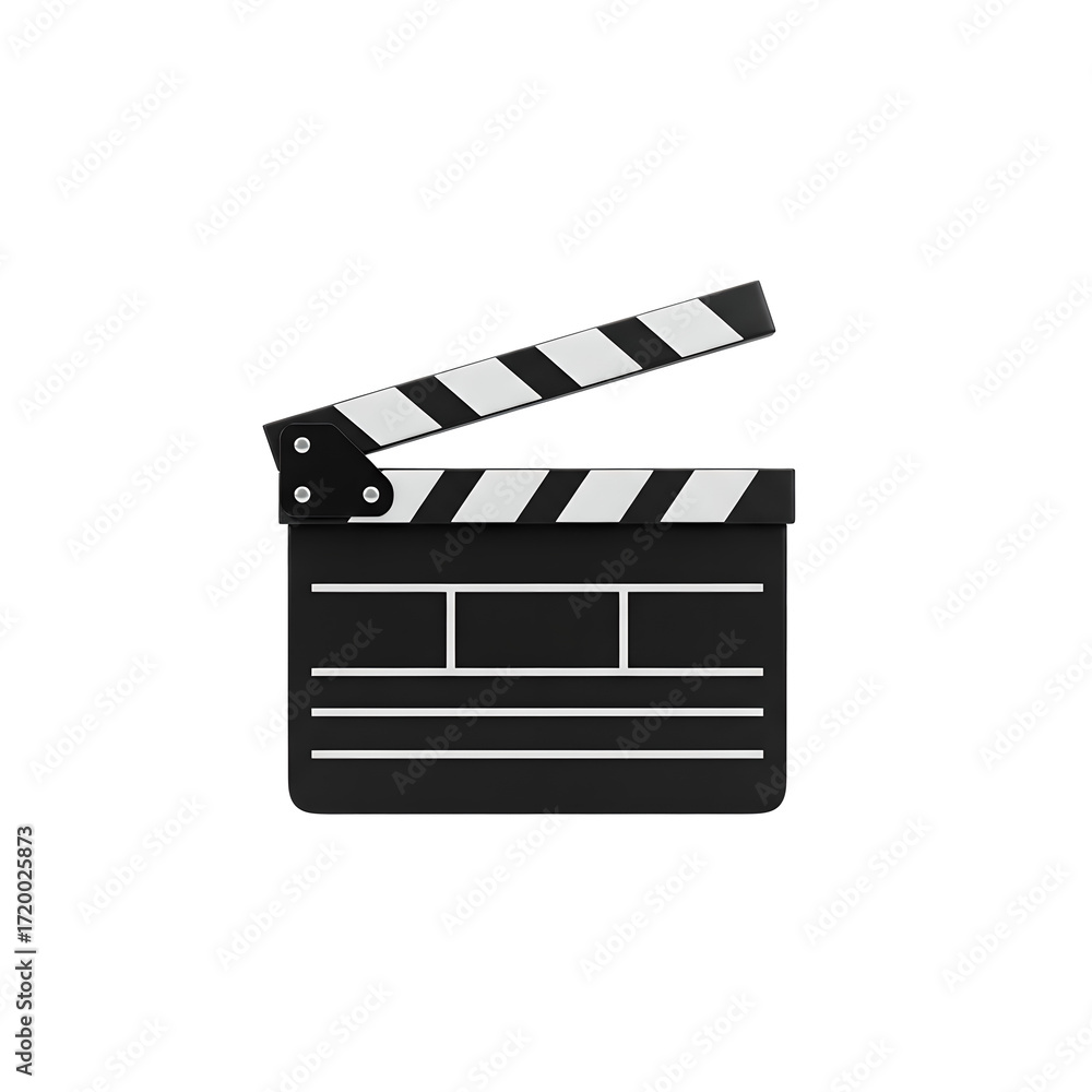 Obraz premium 3D Movie Clapperboard Film Slate Isolated Transparent Background