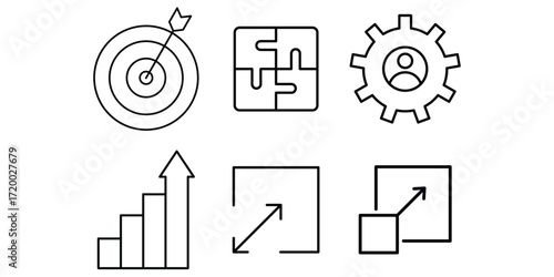 Set of  scale, scalable resize, scaling, stretch, expand, expansion and more icon vector illustration symbol vector. 