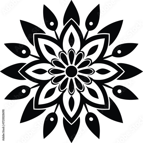 Vector circular mandala for henna mehndi tattoo decoration decorative frame on transparent background
