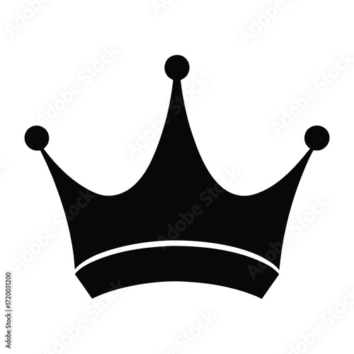 Simple Black Crown Icon Royalty Free Vector Graphic Design