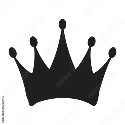 Simple Black Crown Silhouette Icon Graphic Design Element