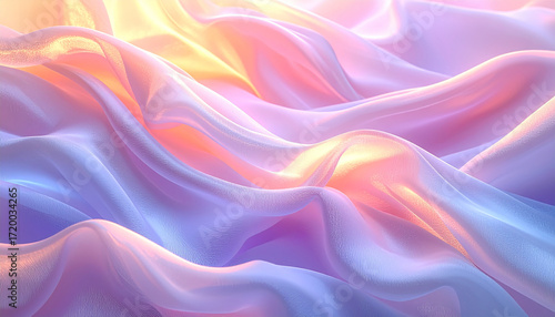 Wallpaper Mural Abstract soft silk fabric waves flowing smoothly, luminous pastel highlights, luxurious and calming textile-inspired background. No people, no text, no watermark. Torontodigital.ca