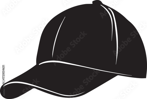 Black baseball cap isolated on white background