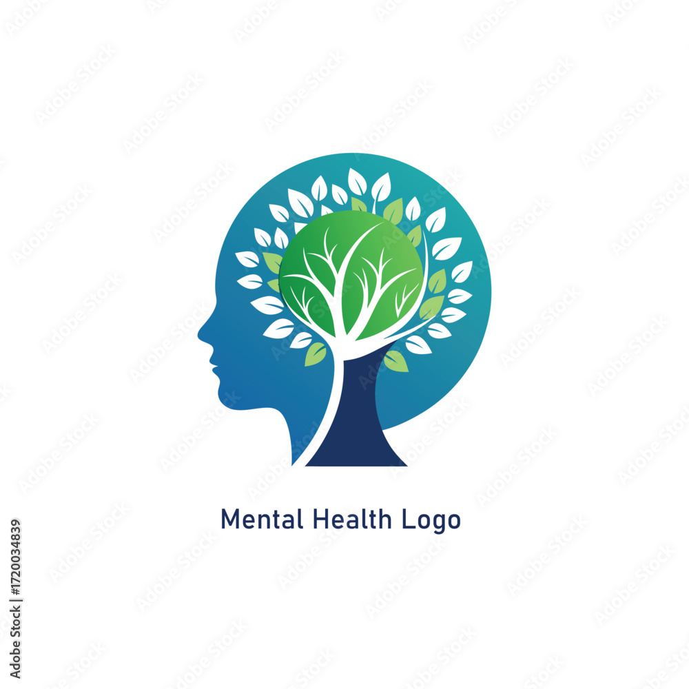 Obraz premium mental health logo design vector 