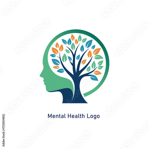mental health logo design vector 
