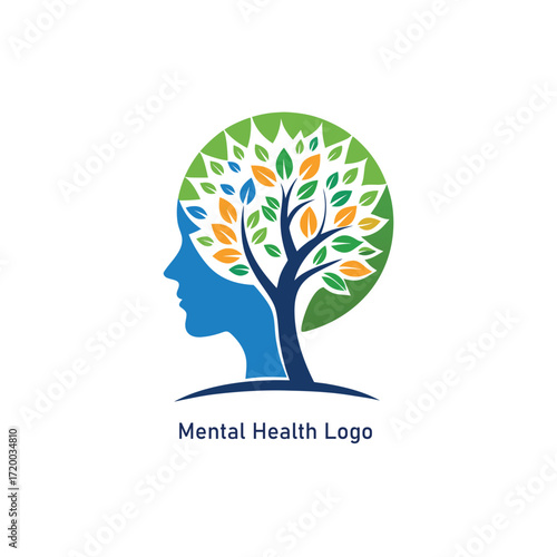 mental health logo design vector 