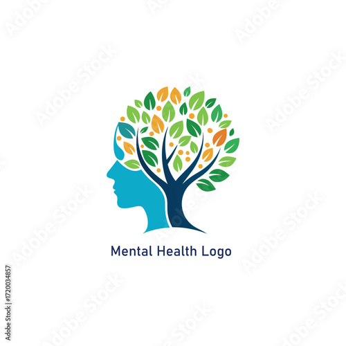 mental health logo design vector 