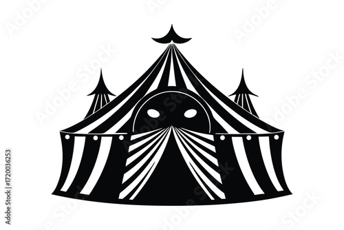 vector illustration of a tent cicus symbol design icon art