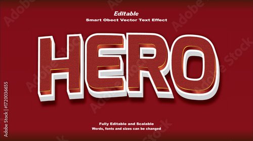 Hero text effect heroic design epic typography.