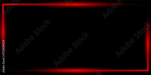 3D rendering of an abstract bright neon frame. Luminous neon line of a rectangular path. Web Background Laser Show