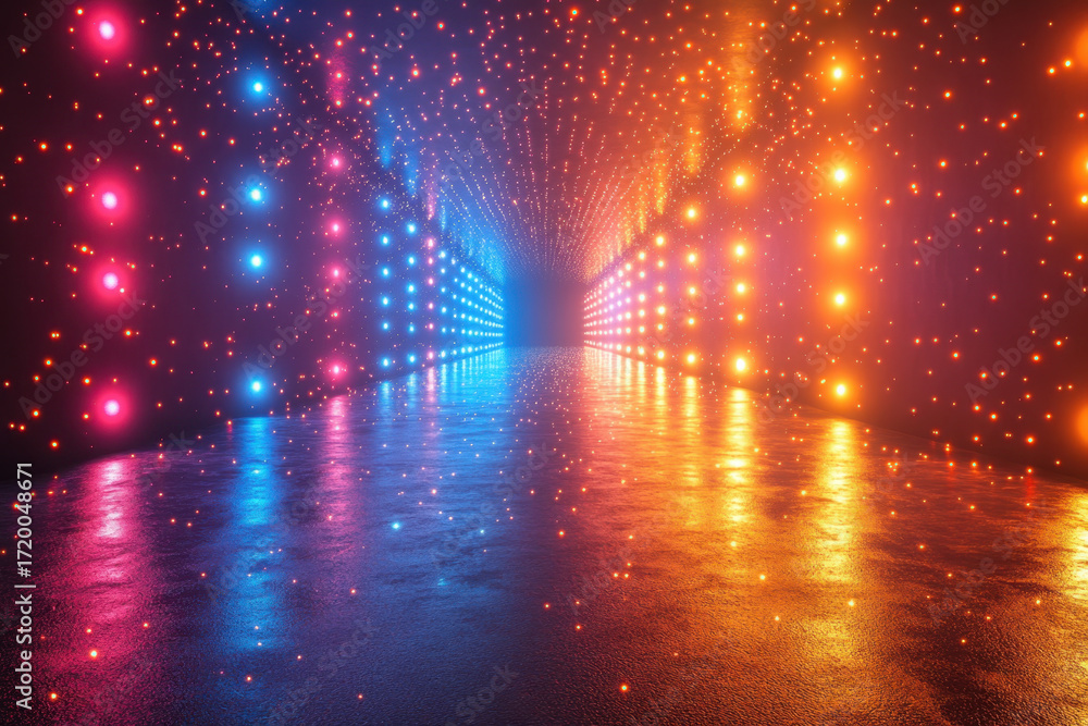 Obraz premium Colorful fireworks illuminate cityscape.