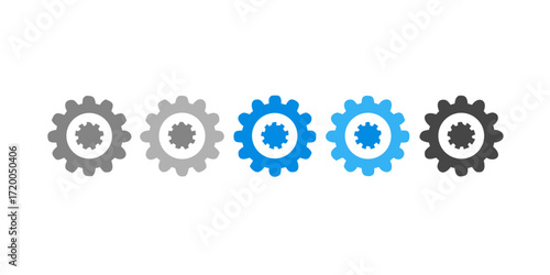 Gears Border Graphics Grey/Blue .3D Business Cogs Frame .vector icon