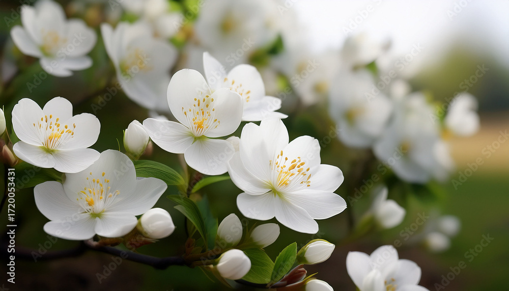 Fototapeta premium Delicate White Blooms Unfolding
