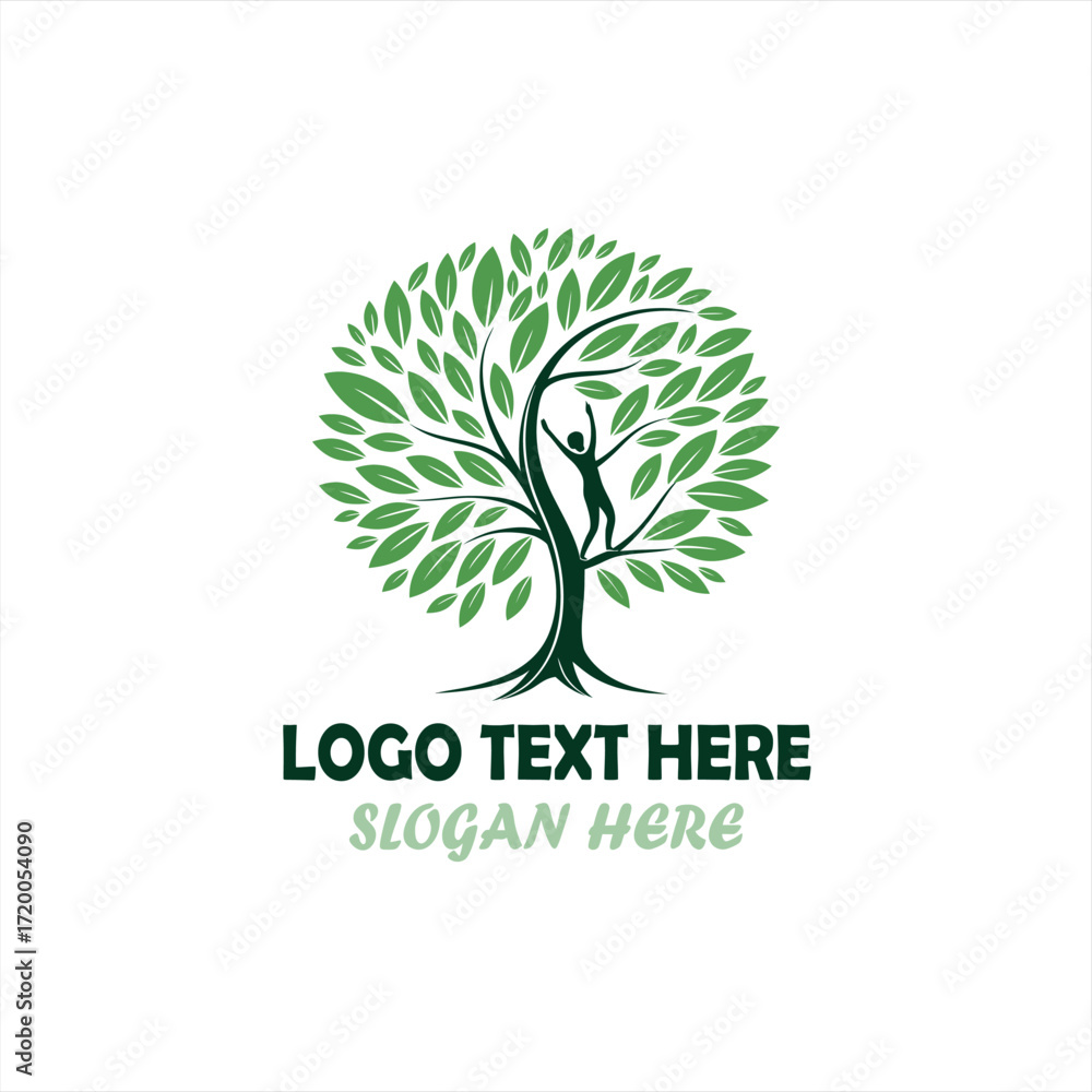 Obraz premium Woman Tree Logo – Eco Wellness, Nature and Growth Symbol
