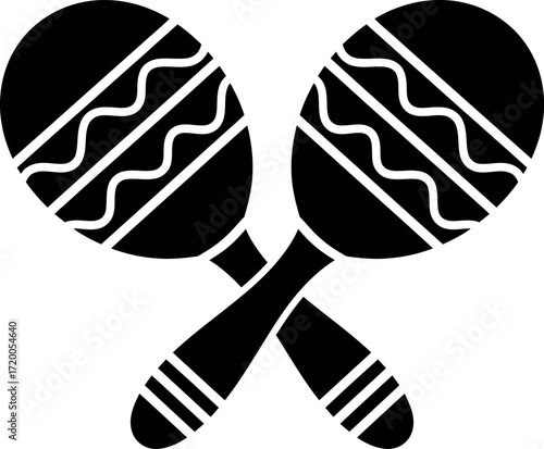 Simple maracas icon isolated on white background.
