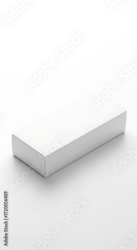 Minimalist White Rectangular Box Isolated on a Clean Background