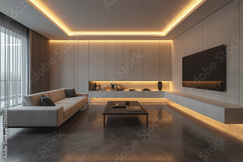 White grey living room