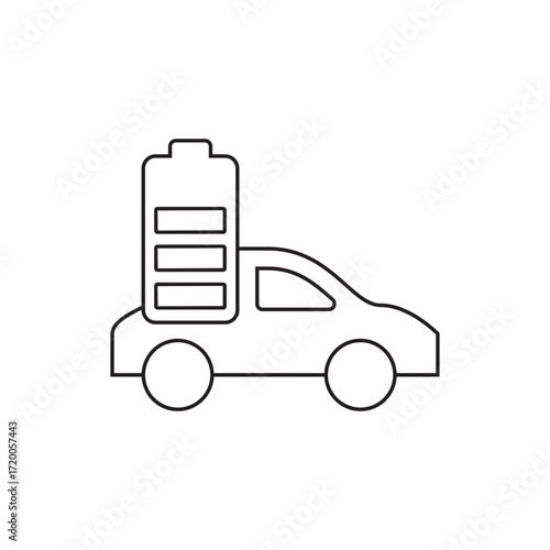 Maximum Capacity Electric Vehicle Battery Level Outline