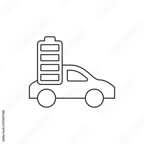 Electric Car Charging Progress Bar Status Indicator