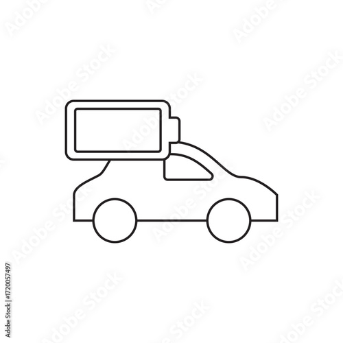 Electric Vehicle Battery Charging Process Display Outline