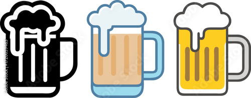  stylized beer mugs showcase different color and design interpretations