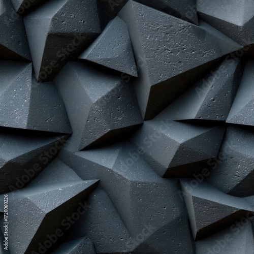 Intricate design features sharp angles and reflective surfaces, creating an alluring play of light and shadows in a modern context SEAMLESS PATTERN