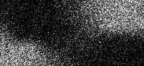 Abstract black and white grunge background showcases a heavily contrasted texture with scattered white spots and particles against a dark, grainy backdrop that creates depth and visual interest