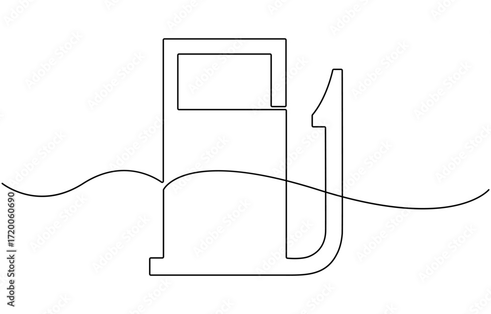 Obraz premium Refueling gas gun dispenser single continuous line art.