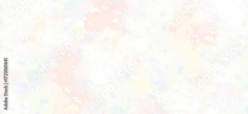 A soft, pastel watercolor background features abstract splashes of white, peach, blue, and yellow, creating a gentle, textured, and visually appealing aesthetic for versatile designs