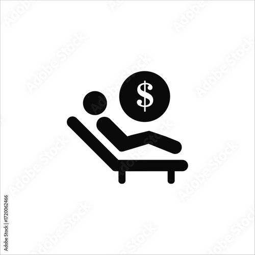 passive income icons. simple solid vector illustration