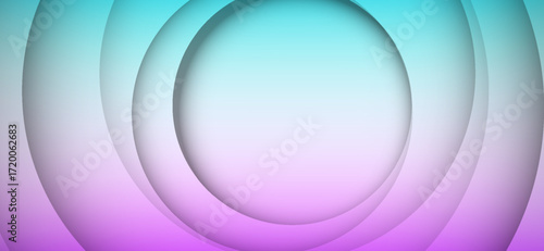 A mesmerizing gradient background showcases concentric circles in hues of teal and violet, creating a visually appealing, modern design that invites calm and focus with its soft colors