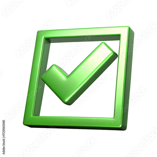 Free Download Green check mark symbol inside square frame isolated on a transparent background - GFXLoad