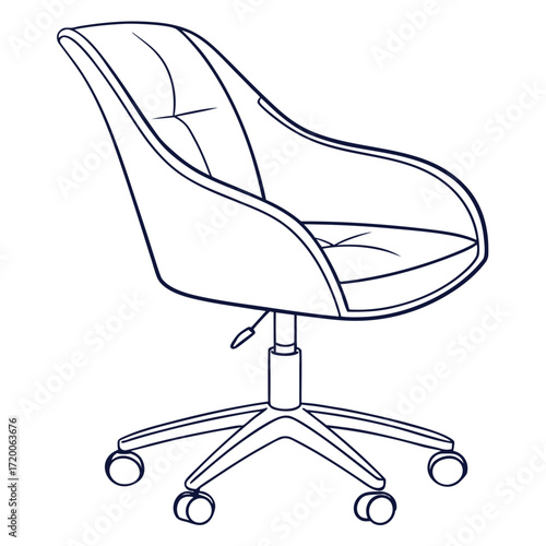 Office chair with curved back for comfortable seating