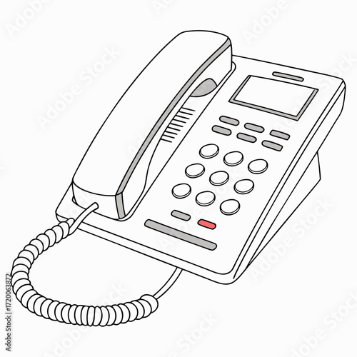 Illustration of a modern desk phone