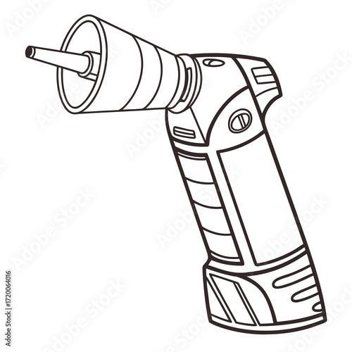 Illustration of a dental curing light, a tool