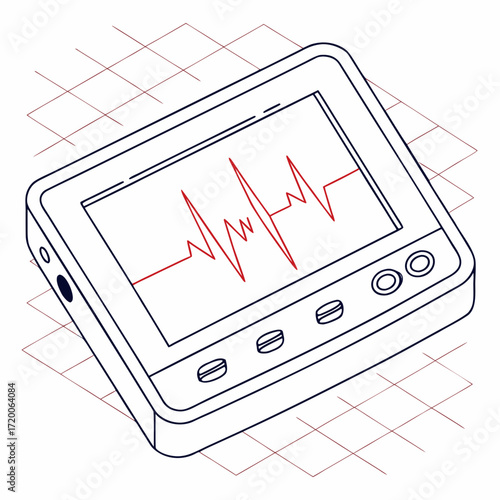 Heart monitor displaying a heartbeat, diagnostic tool