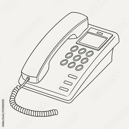 Detailed illustration of a modern desk phone