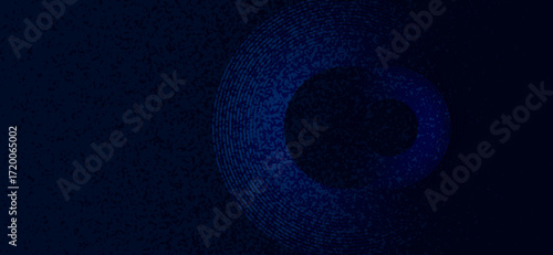 A mesmerizing swirl of deep blue hues defines this abstract background, creating a dynamic visual interplay through textured concentric circles and a central dark vortex, evoking mystery