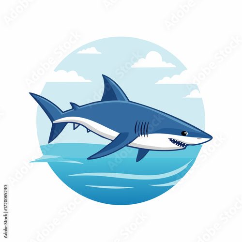 Ocean Predator Majestic Great White Shark Illustration