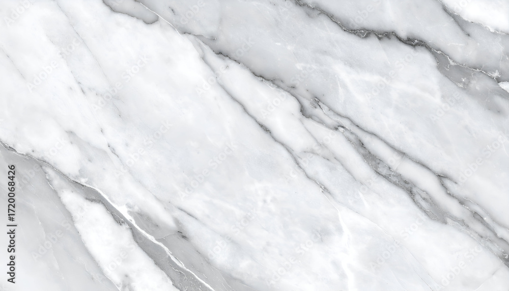 Obraz premium Close-up of white marble with grey veins creating an abstract, flowing pattern across the surface.
