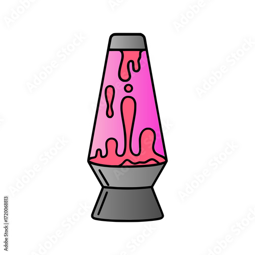 Groovy lava lamp with vibrant pink wax, perfect for retro decor and nostalgic designs
