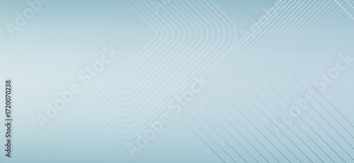 Delicate white lines gracefully intersect on a gradient light blue background, forming abstract geometric shapes and creating a serene, minimalist digital backdrop ideal for modern designs