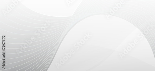 Elegant white and gray background with flowing lines and smooth curves creates a modern and minimalist design, ideal for sophisticated presentations or websites with a clean aesthetic