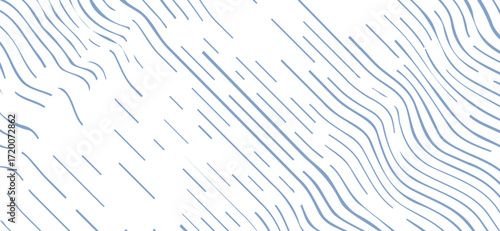 Delicate light blue lines elegantly traverse a clean white backdrop, forming an abstract wave pattern with both continuous curves and short dashes creating a minimalistic and visually engaging design