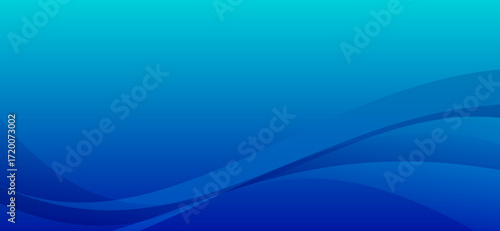 An elegant background showcases various shades of blue, with smooth, curved lines creating a dynamic and visually appealing abstract design for modern presentations