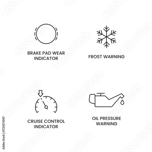 Vehicle Dashboard Warning Icons Collection